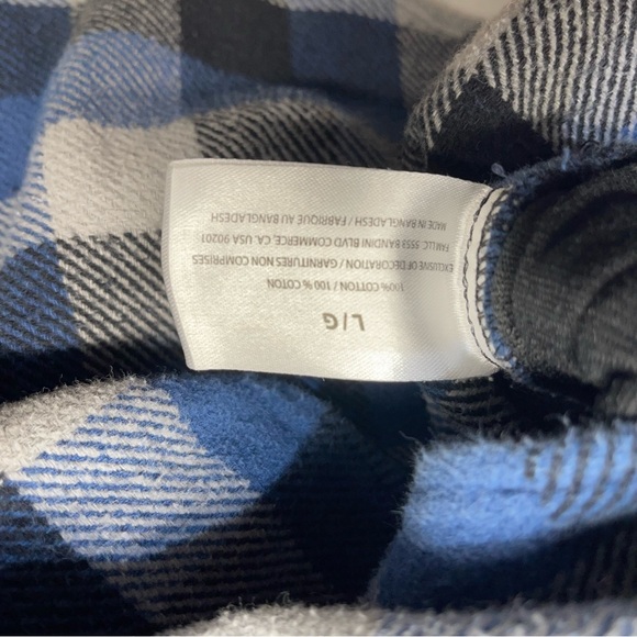 Orvis Men’s Flannel Shirt Jacket Shacket Blue Gray Button Up Lumberjack  Size L - Picture 4 of 8